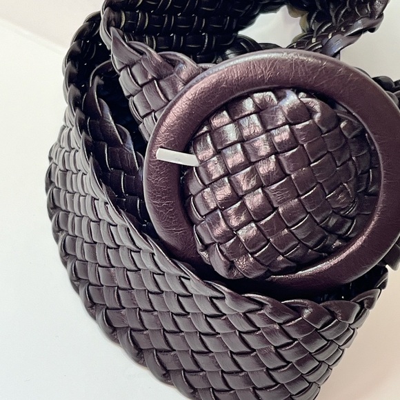 Vintage Dark Brown Woven Vegan Belt Classic Western Boho Unisex Casual Chic main image 4